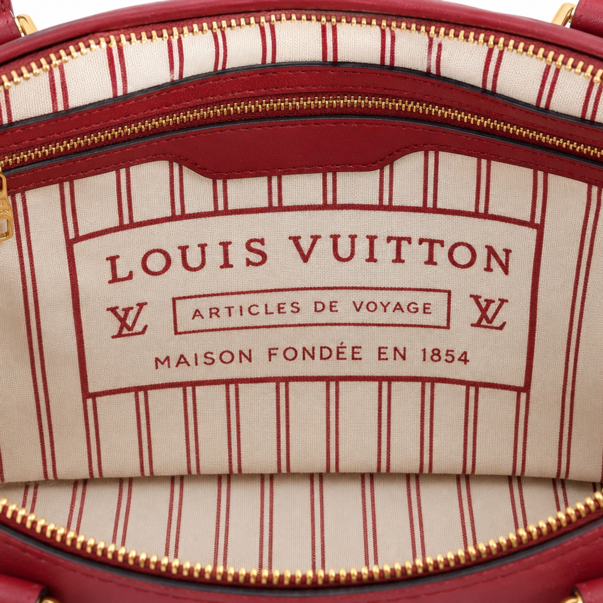Louis Vuitton Cat Charm Speedy 30 Satchel-Red Wine