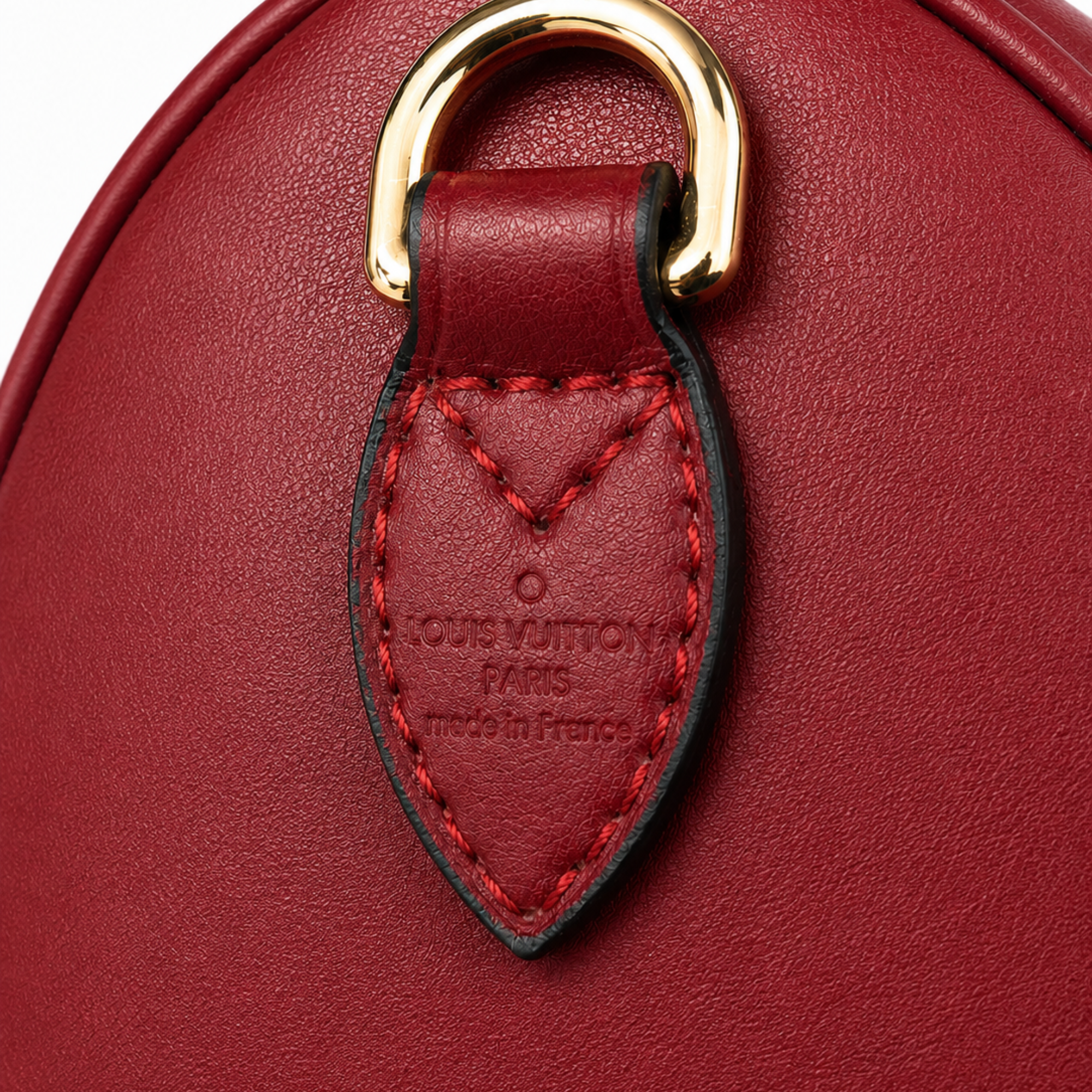 Louis Vuitton Cat Charm Speedy 30 Satchel-Red Wine