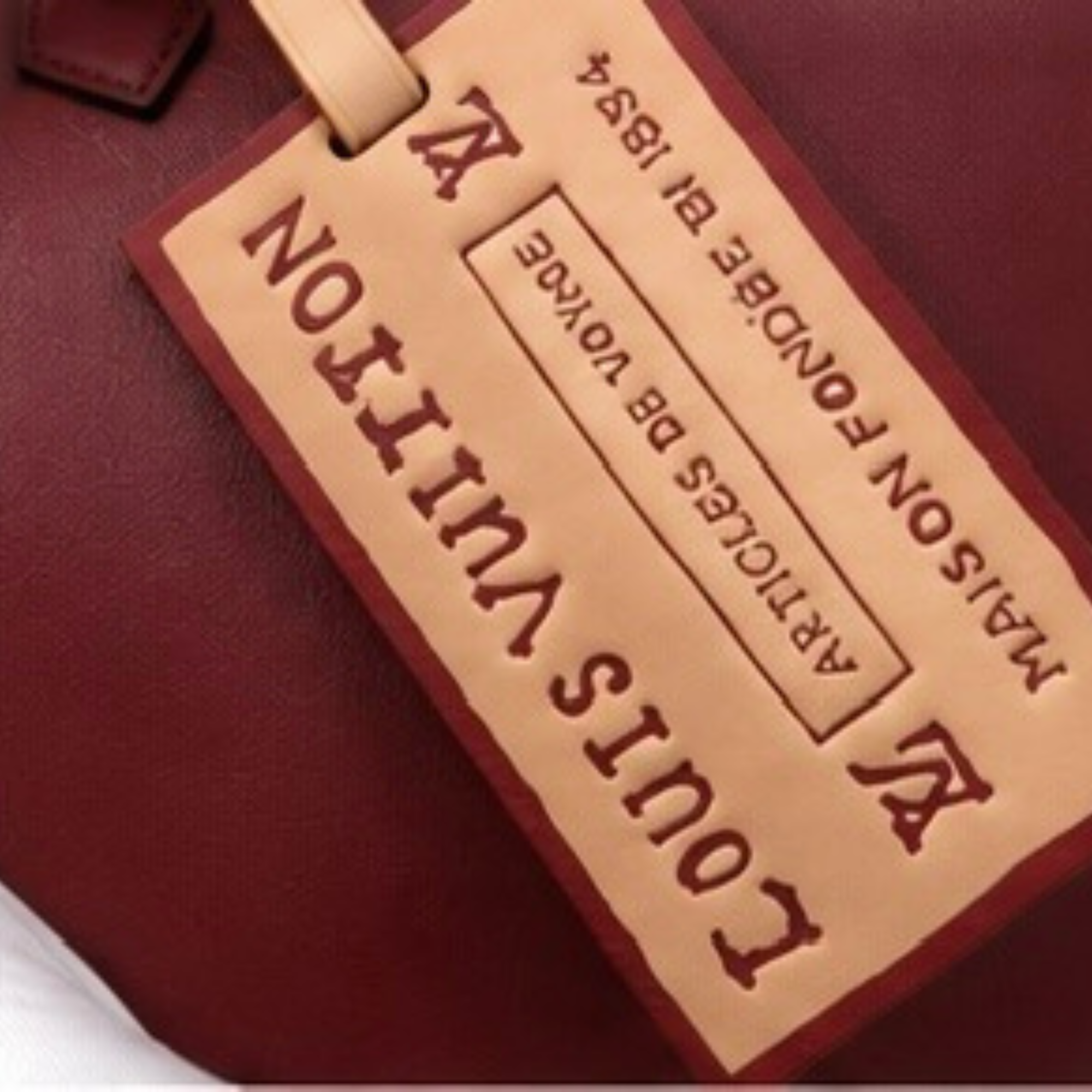 Louis Vuitton Cat Charm Speedy 30 Satchel-Red Wine