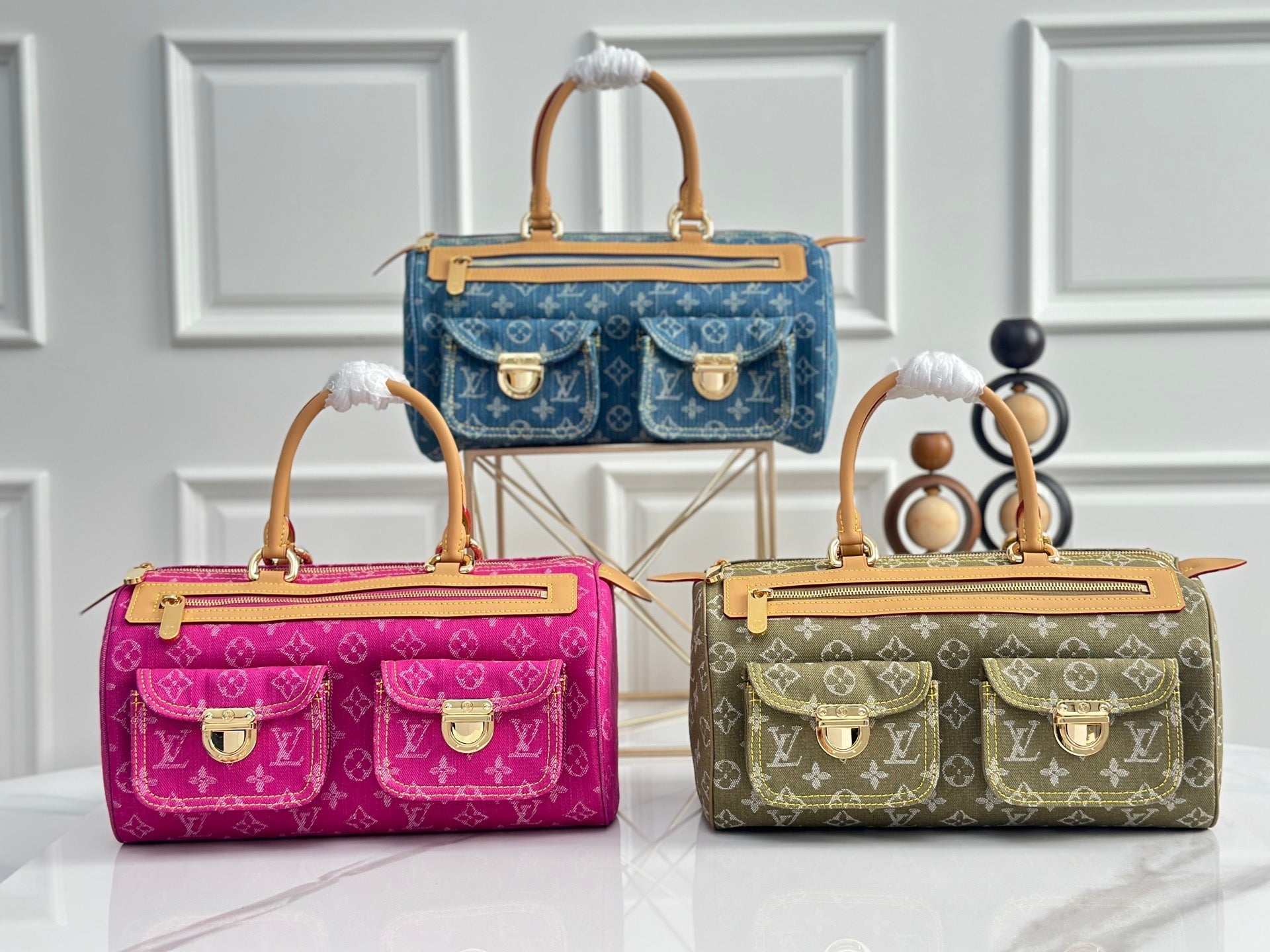 LV Boston Denim Handbag